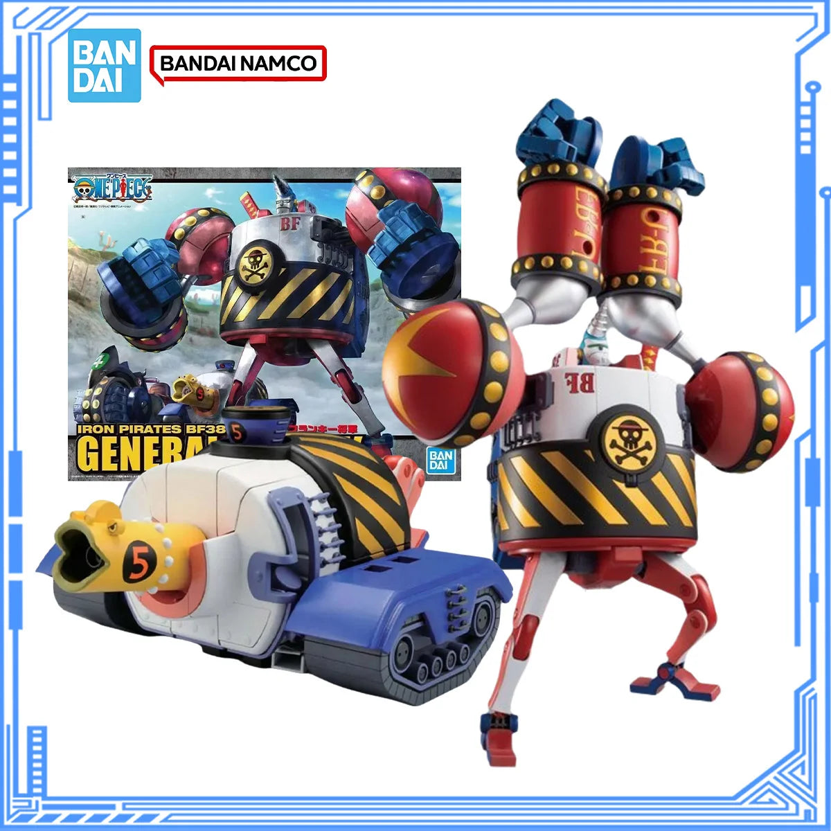 Bandai Genuine One Piece Model Kit Iron Pirates BF38 General Franky Action Figure Joints Movable Assembly Model Boys Toys Gifts