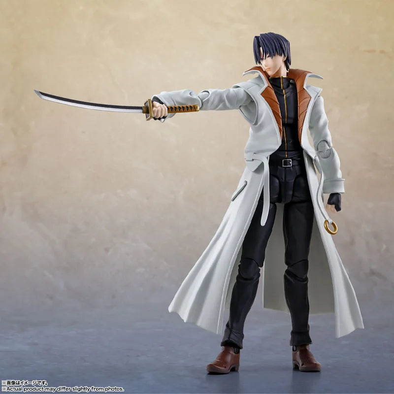 Bandai Genuine Rurouni Kenshin Model Kit Anime Figures SHF Himura Kenshin Saito Hajime Shinomori aoshi Collection Model Toys