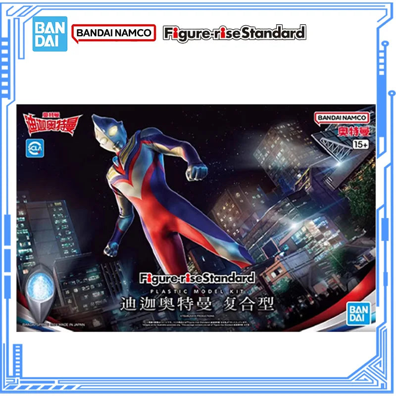 Bandai Genuine Ultraman Tiga Model Kit Figure-rise Standard Ultraman Tiga Multi Type Action Figures Assembly Model Toys Gifts