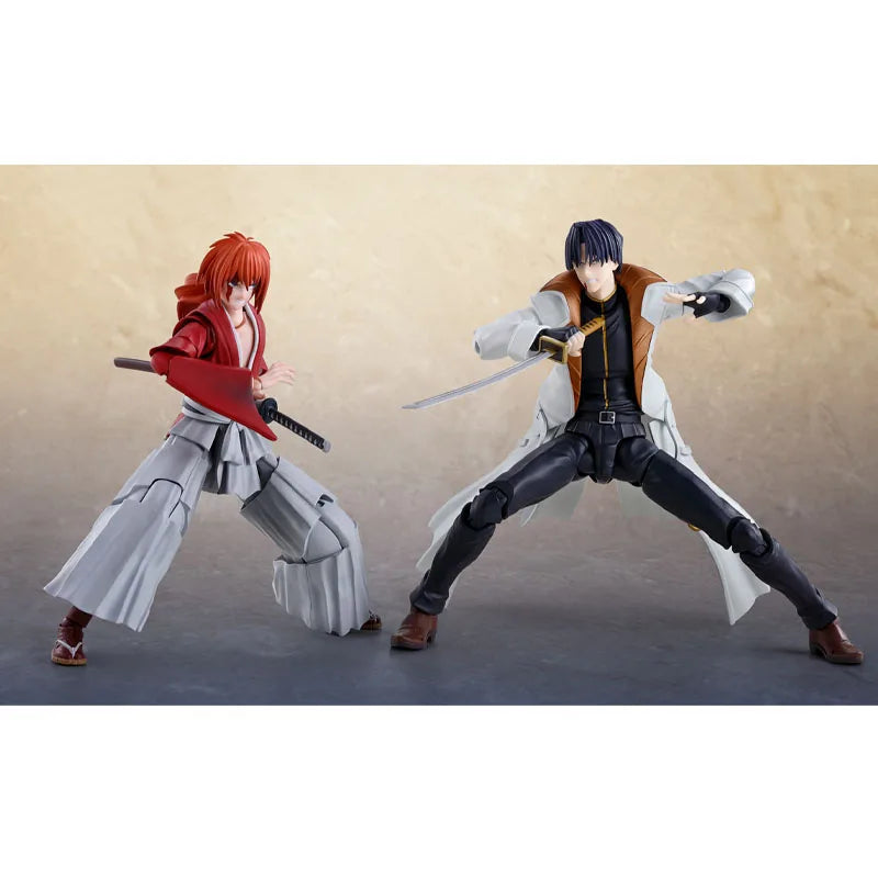 Bandai Genuine Rurouni Kenshin Model Kit Anime Figures SHF Shinomori aoshi Action Figure Collection Model Children's Toys Gifts