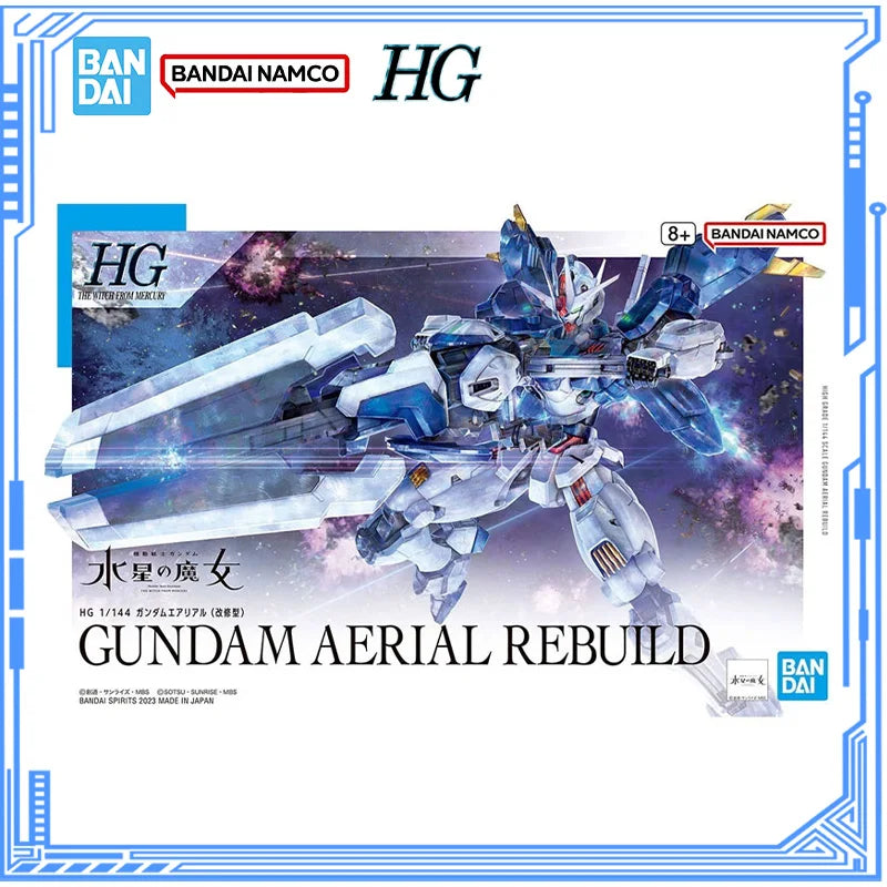 Bandai Genuine Gundam Model Kit HG TWFM 1/144 Gundam Aerial Rebuild Action Figures Collection Assembly Model for Boys Toys Gifts