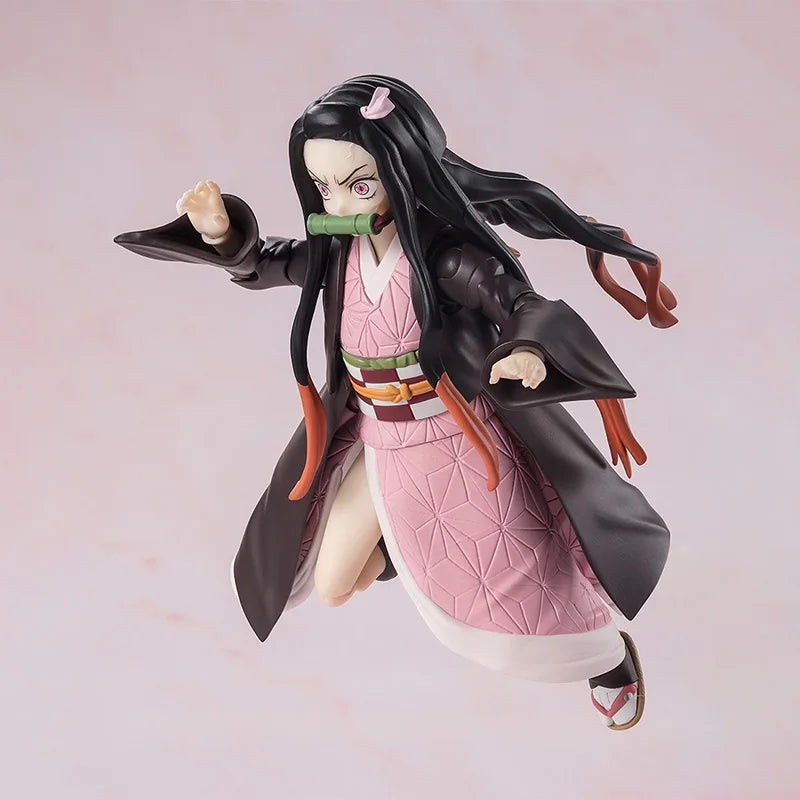 Bandai Demon Slayer Model Kit SHF Zenitsu Agatsuma Nezuko Tanjirou Akaza Kyoujurou Rengoku Giyuu Tomioka Collection Model Toys