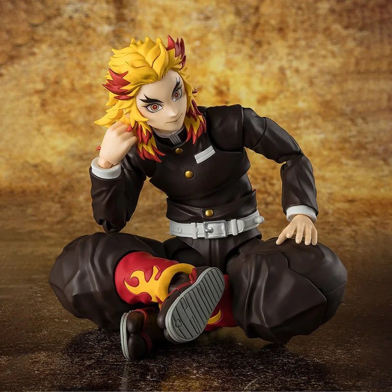 Bandai Genuine Demon Slayer Model Kit Anime Figures SHF Rengoku Kyoujurou Action Figure Collection Model Toys Christmas Gifts