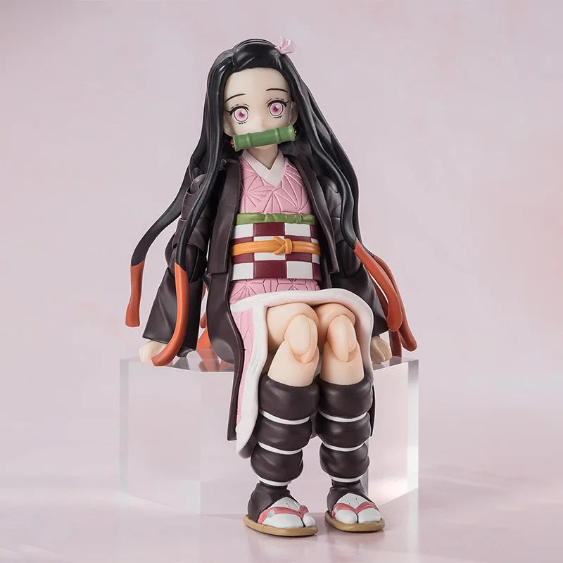 Bandai Demon Slayer Model Kit SHF Zenitsu Agatsuma Nezuko Tanjirou Akaza Kyoujurou Rengoku Giyuu Tomioka Collection Model Toys