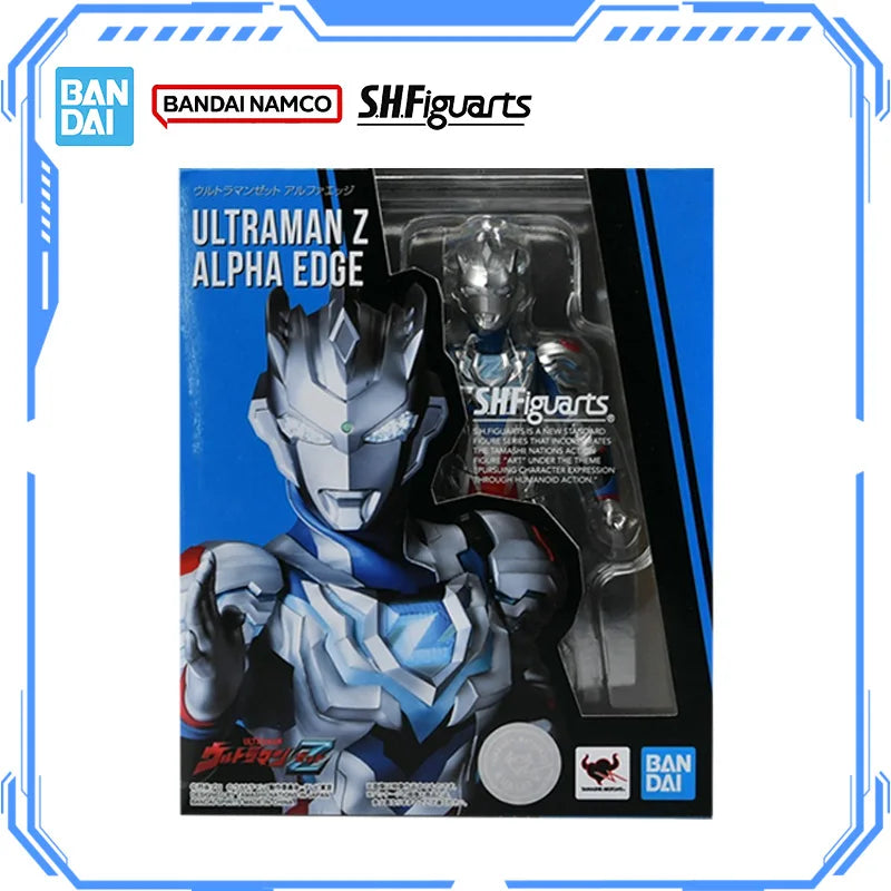 Bandai Genuine Ultraman Z Model Kit Anime Figures SHF Ultraman Z Alpha Edge Action Figure Collection Model for Kids Toys Gifts