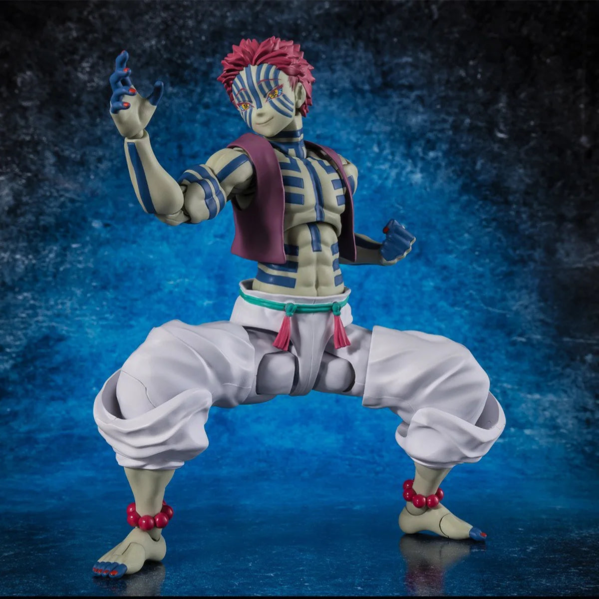 Bandai Genuine Demon Slayer Model Kit SHF Akaza Joints Movable Action Figures Collection Finished Model for Toys Christmas Gifts