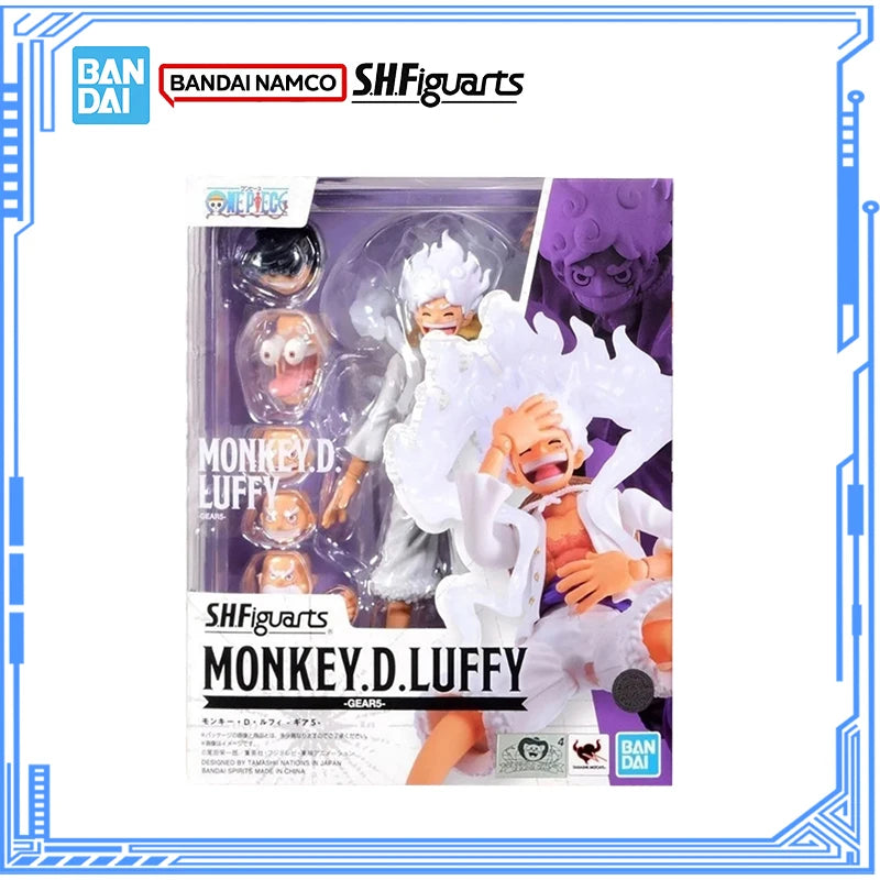 Bandai Genuine One Piece Model Kit Anime Figures SHF Monkey D. Luffy Gear5 Action Figure Collection Model for Kids Toys Gifts