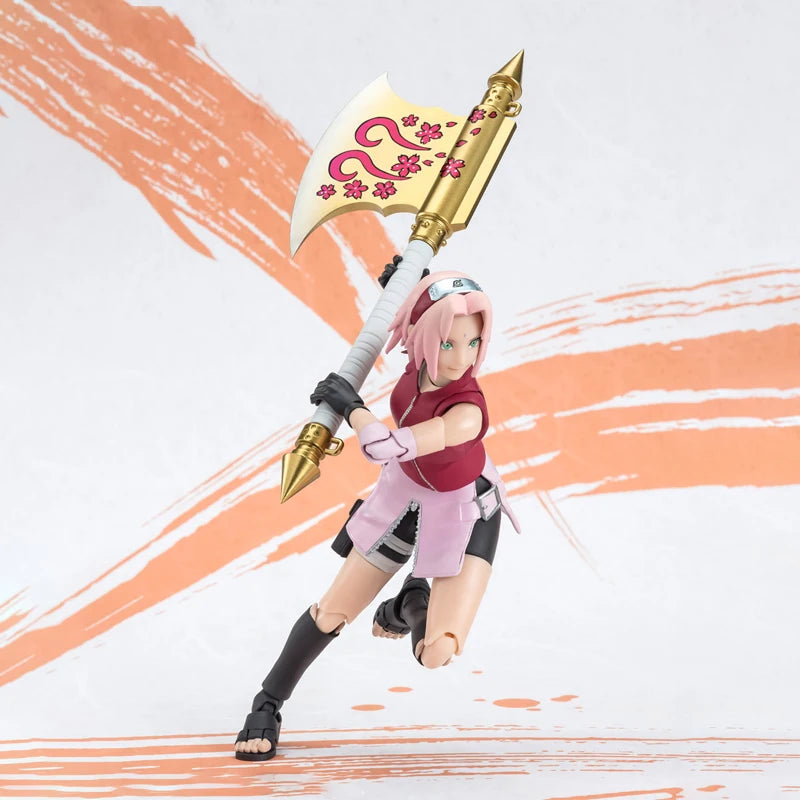 Bandai Genuine Naruto Model Kit Anime Figures SHF Sakura Haruno NarutoP99 Action Figure Collection Model for Kids Toys Gifts