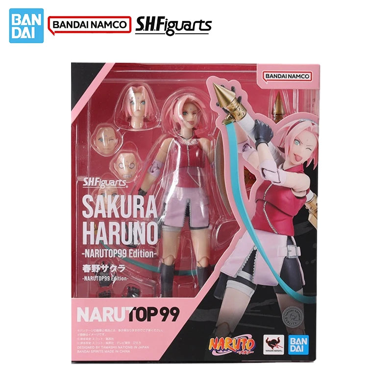 Bandai Genuine Naruto Model Kit Anime Figures SHF Sakura Haruno NarutoP99 Action Figure Collection Model for Kids Toys Gifts