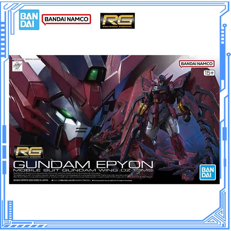 Bandai Genuine Gundam Model Kit RG 1/144 OZ-13MS Gundam Epyon Action Figures Collection Assembly Model for Toys Christmas Gifts