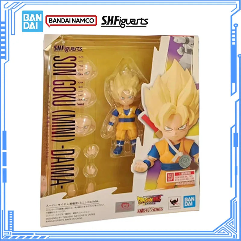 Bandai Genuine Dragon Ball DAIMA Model Kit S.H.Figuarts Super Saiyan Son Goku Mini Daima Action Figure Joints Movable Model Toys