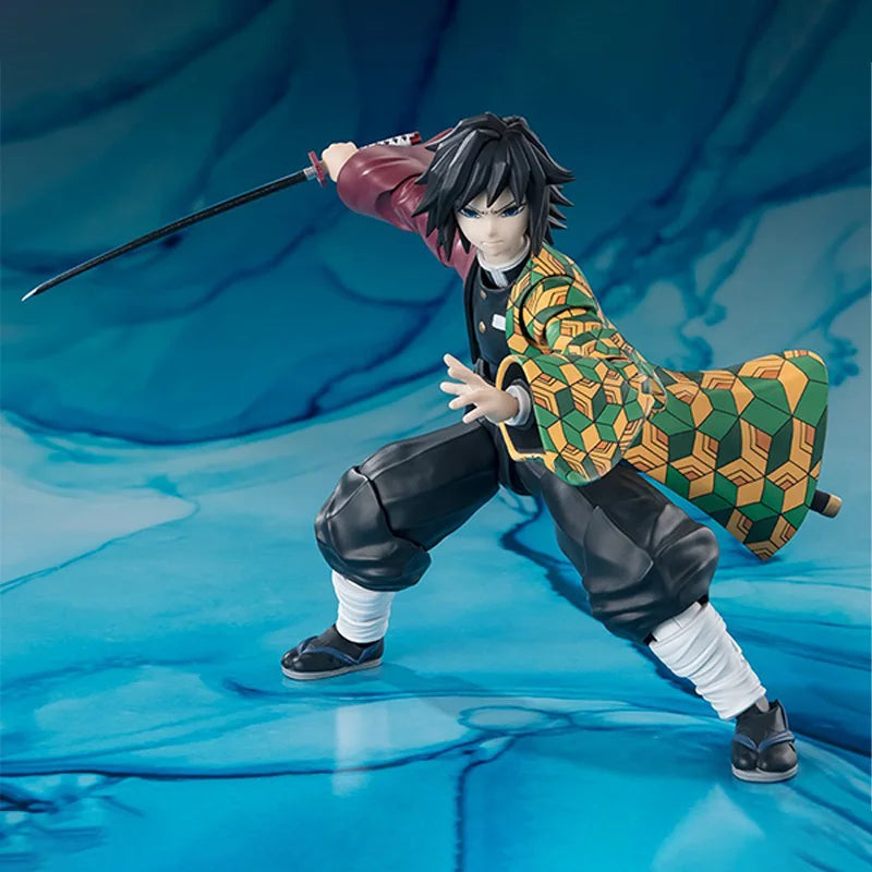 Bandai Demon Slayer Model Kit SHF Zenitsu Agatsuma Nezuko Tanjirou Akaza Kyoujurou Rengoku Giyuu Tomioka Collection Model Toys