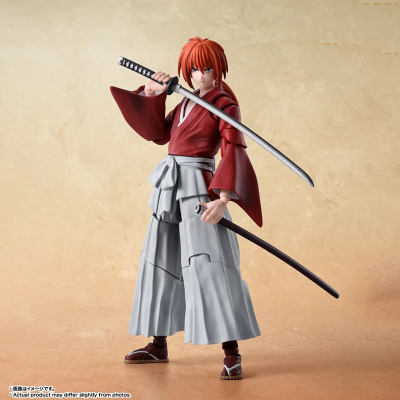 Bandai Genuine Rurouni Kenshin Model Kit Anime Figures SHF Himura Kenshin Saito Hajime Shinomori aoshi Collection Model Toys