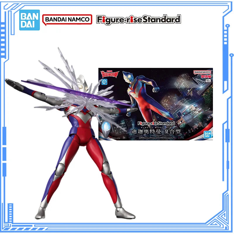 Bandai Genuine Ultraman Tiga Model Kit Figure-rise Standard Ultraman Tiga Multi Type Action Figures Assembly Model Toys Gifts