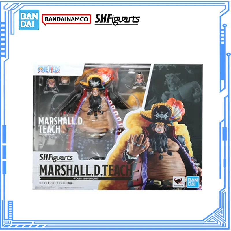 Bandai Genuine One Piece Model Kit Anime Figures SHF Marshall·D·Teach Action Figure Collection Model for Toys Christmas Gifts