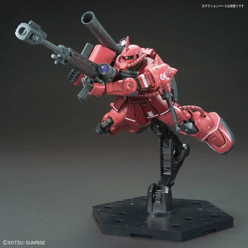 Bandai Genuine Gundam Model Kit HGGTO 1/144 MS-06S Zaku II Red Comet Action Figures Assembly Model for Boys Toys Christmas Gifts