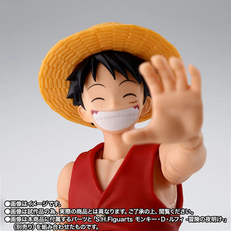 Bandai Genuine One Piece Model Kit Anime Figures SHF Shanks & Monkey D Luffy Childhood Action Figure Collection Model Kids Toys