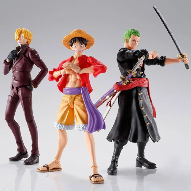 Bandai Genuine One Piece Model Kit Anime Figures SHF Monkey D Luffy The Raid on Onigashima Action Figure Collection Model Toys