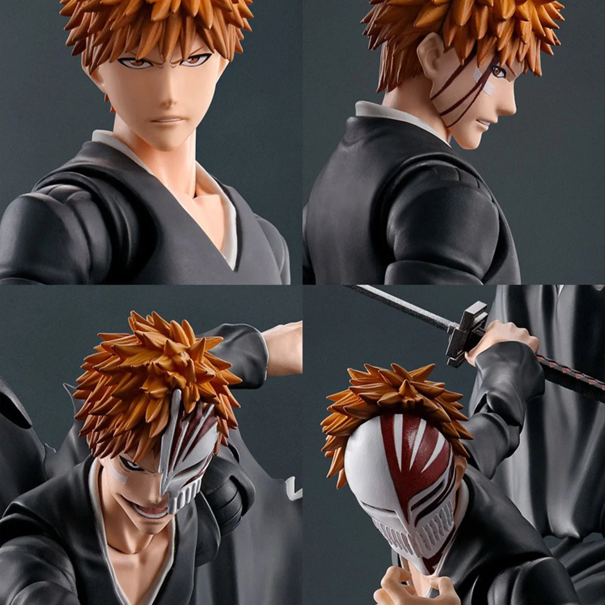 Bandai Genuine Bleach Model Kit SHF Kurosaki Ichigo Getsuga Tensho Joints Movable Action Figures Collection Finished Model Toys