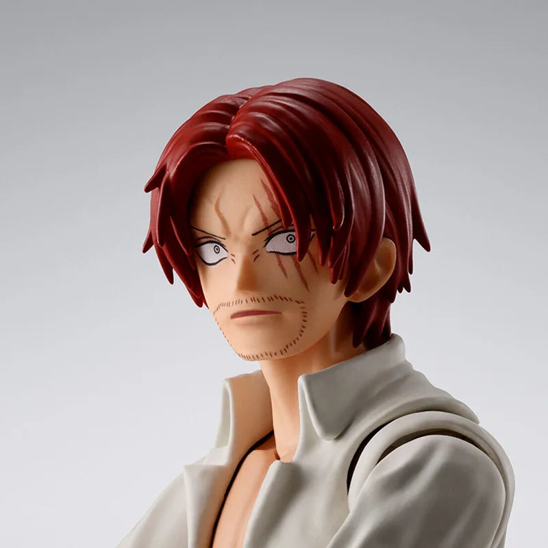 Bandai Genuine One Piece Model Kit Anime Figures SHF Shanks & Monkey D Luffy Childhood Action Figure Collection Model Kids Toys
