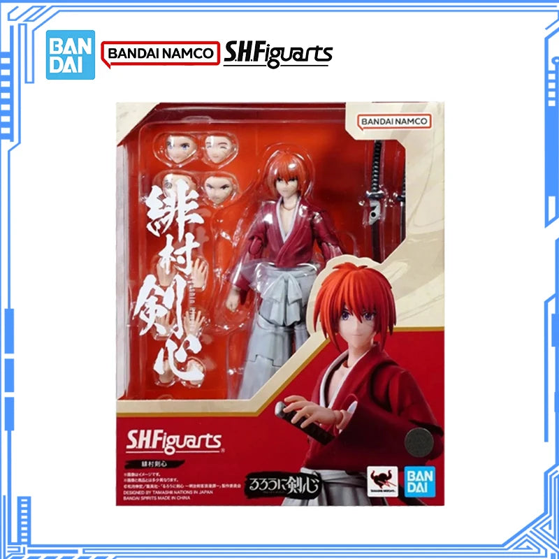 Bandai Genuine Rurouni Kenshin Model Kit Anime Figures SHF Himura Kenshin Saito Hajime Shinomori aoshi Collection Model Toys