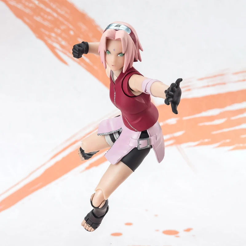 Bandai Genuine Naruto Model Kit Anime Figures SHF Sakura Haruno NarutoP99 Action Figure Collection Model for Kids Toys Gifts