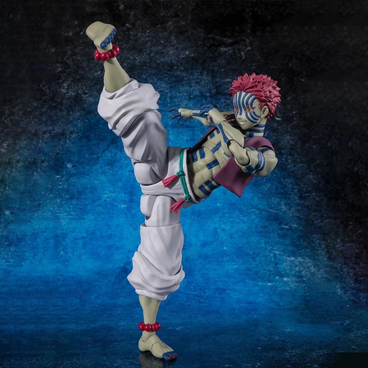 Bandai Genuine Demon Slayer Model Kit SHF Akaza Joints Movable Action Figures Collection Finished Model for Toys Christmas Gifts