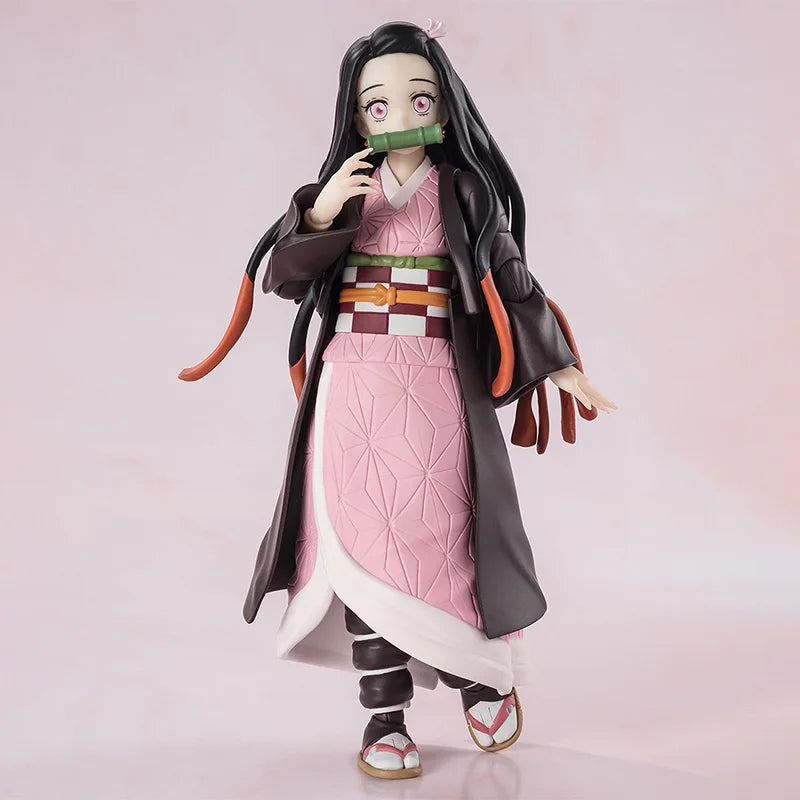 Bandai Demon Slayer Model Kit SHF Zenitsu Agatsuma Nezuko Tanjirou Akaza Kyoujurou Rengoku Giyuu Tomioka Collection Model Toys