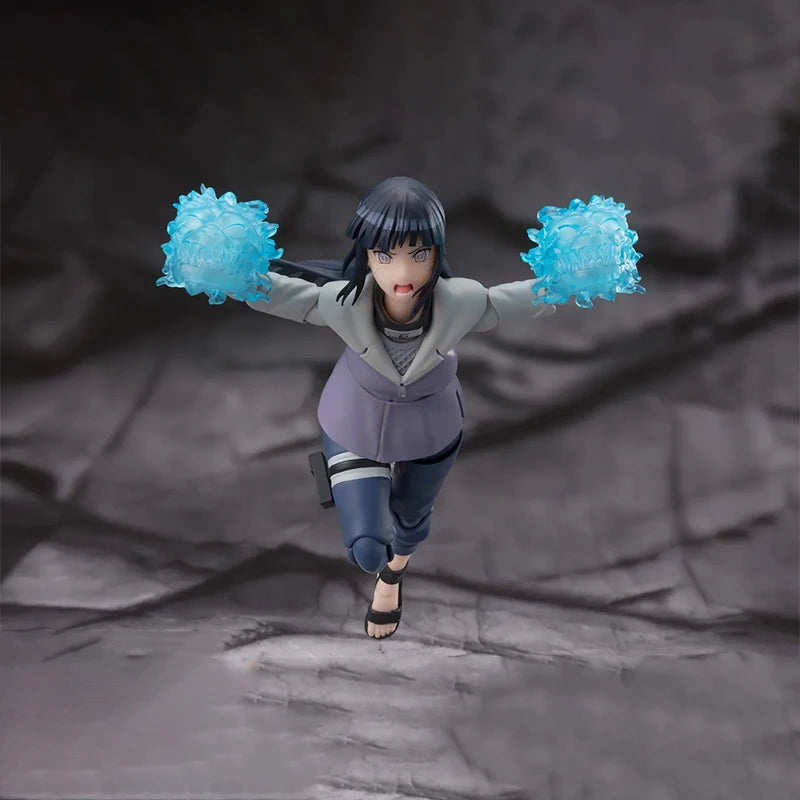 Bandai Genuine Naruto Model Kit Anime Figures SHF Hinata Hyuga Virtuous Byakugan Action Figure Collection Model for Toys Gifts