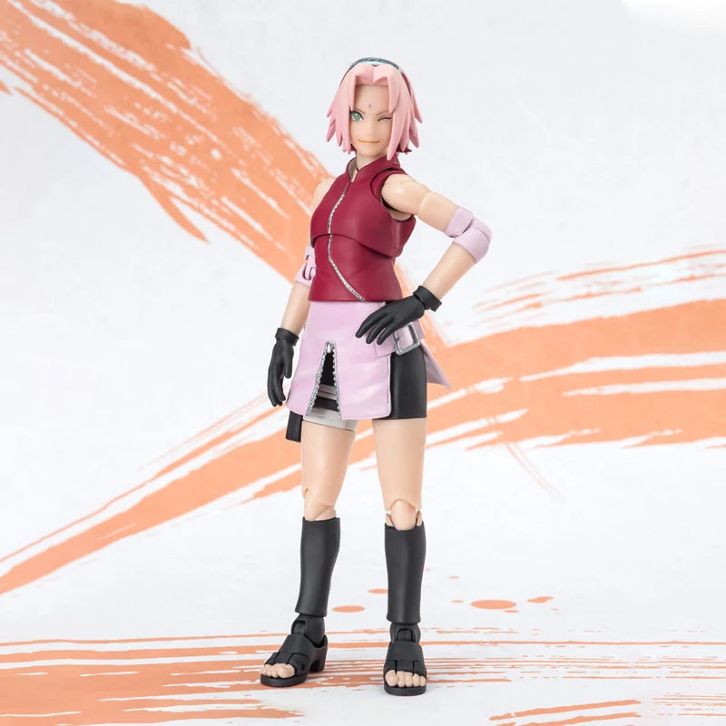 Bandai Genuine Naruto Model Kit Anime Figures SHF Sakura Haruno NarutoP99 Action Figure Collection Model for Kids Toys Gifts