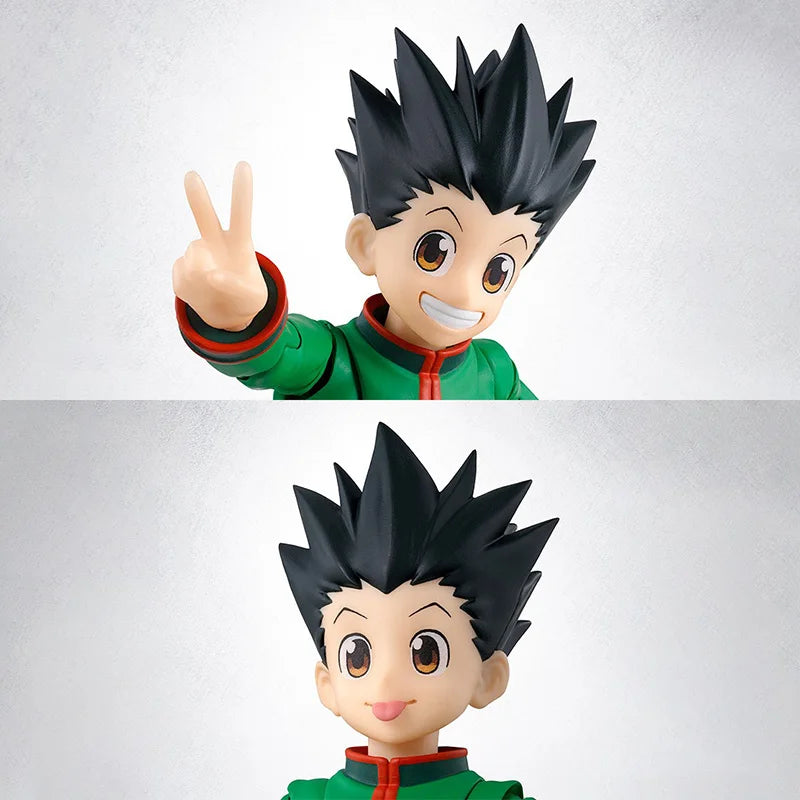 Bandai Genuine Hunter Hunter Model Kit Anime Figures SHF Gon·Freecss Action Figure Collection Model for Children's Toys Gifts