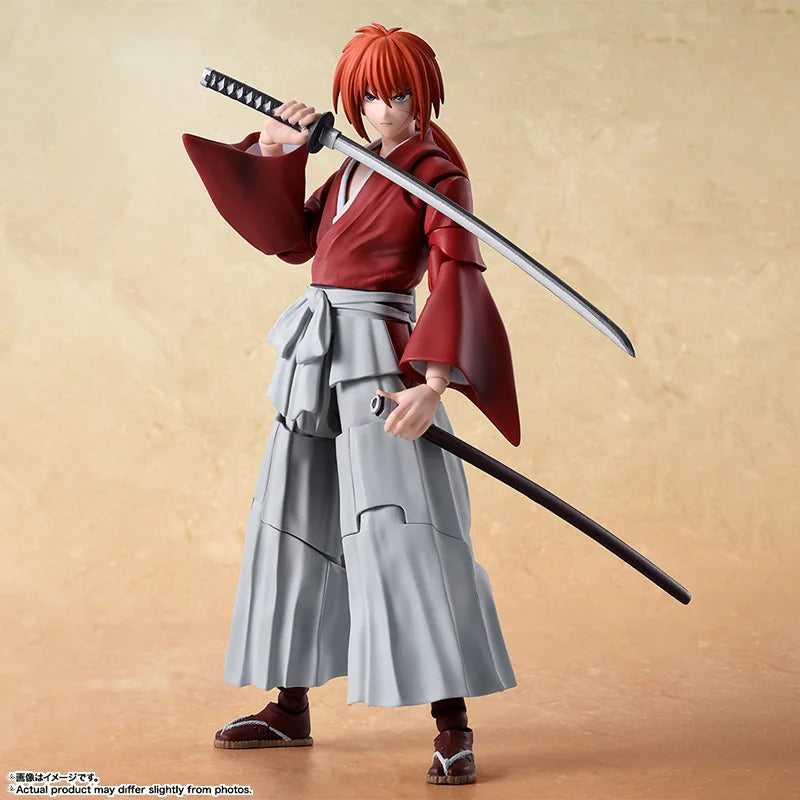 Bandai Genuine Rurouni Kenshin Model Kit Anime Figures SHF Himura Kenshin Saito Hajime Shinomori aoshi Collection Model Toys