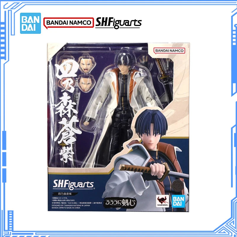 Bandai Genuine Rurouni Kenshin Model Kit Anime Figures SHF Himura Kenshin Saito Hajime Shinomori aoshi Collection Model Toys