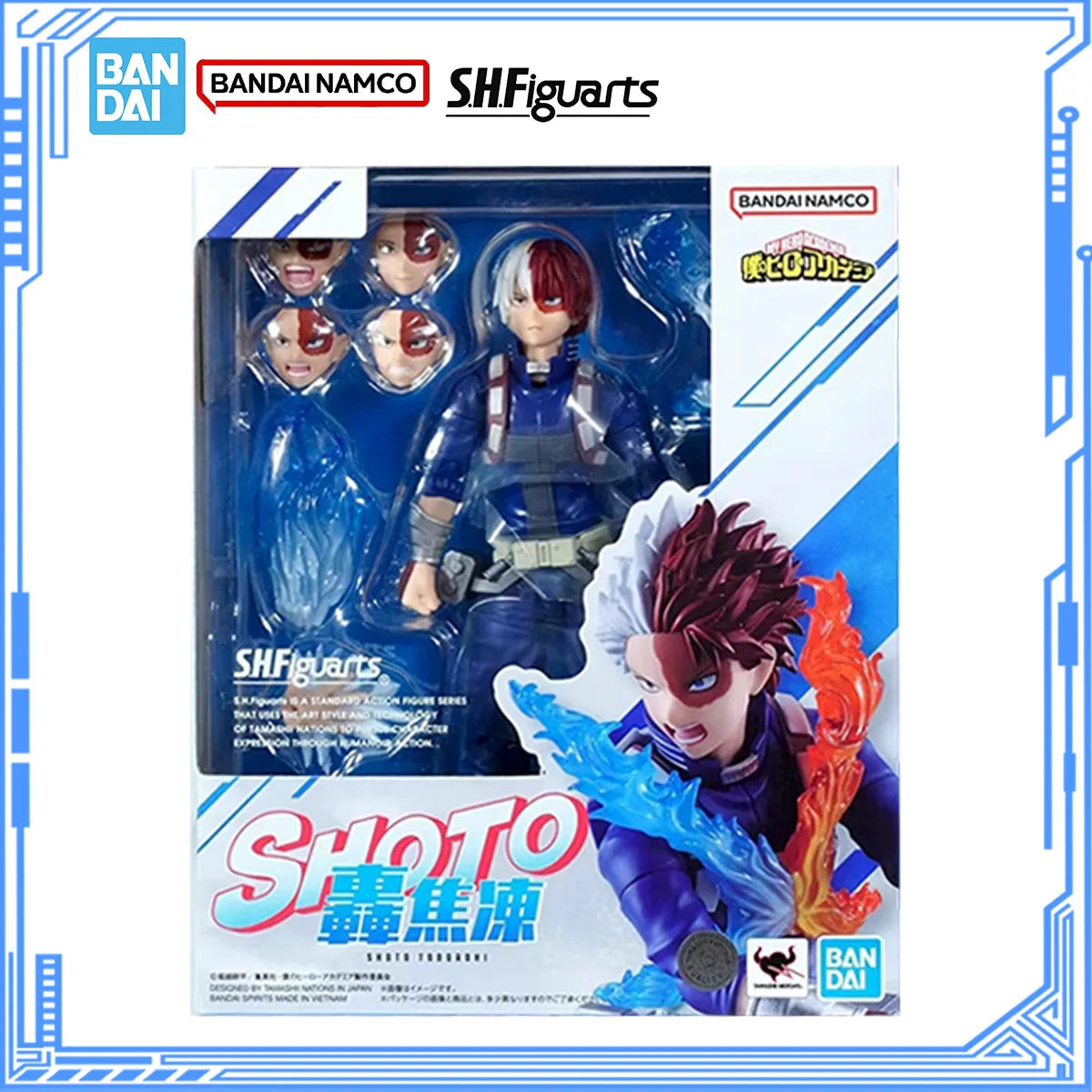 Bandai Genuine My Hero Academia Model Kit SHF Todoroki Shoto Joints Movable Action Figures Collection Finished Model Toys Gifts