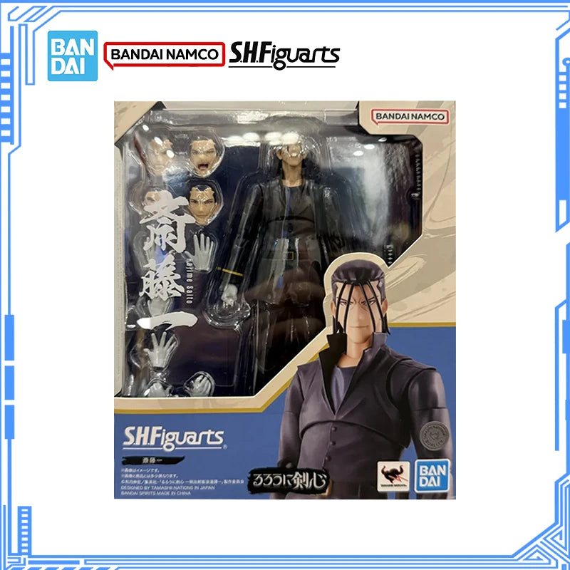 Bandai Genuine Rurouni Kenshin Model Kit Anime Figures SHF Himura Kenshin Saito Hajime Shinomori aoshi Collection Model Toys