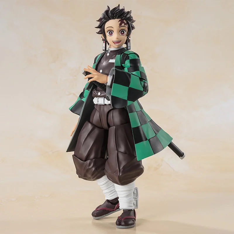 Bandai Demon Slayer Model Kit SHF Zenitsu Agatsuma Nezuko Tanjirou Akaza Kyoujurou Rengoku Giyuu Tomioka Collection Model Toys