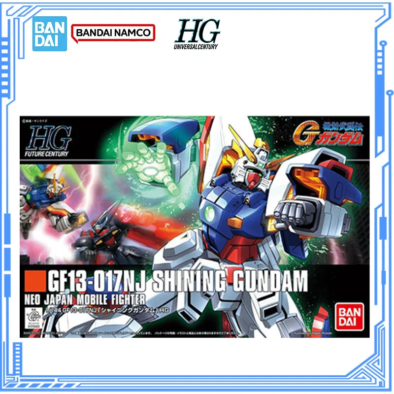Bandai Genuine Gundam Model Kit Anime Figures HGUC GF13-017NJ Shining Gundam Action Figure Collection Model for Boys Toys Gifts