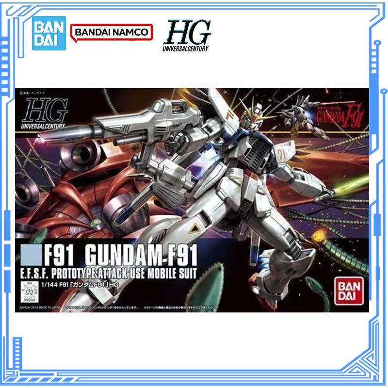 Bandai Genuine Gundam Model Kit HGUC 1/144 F91 Gundam F91 Action Figures Collection Assembly Model for Boys Toys Christmas Gifts