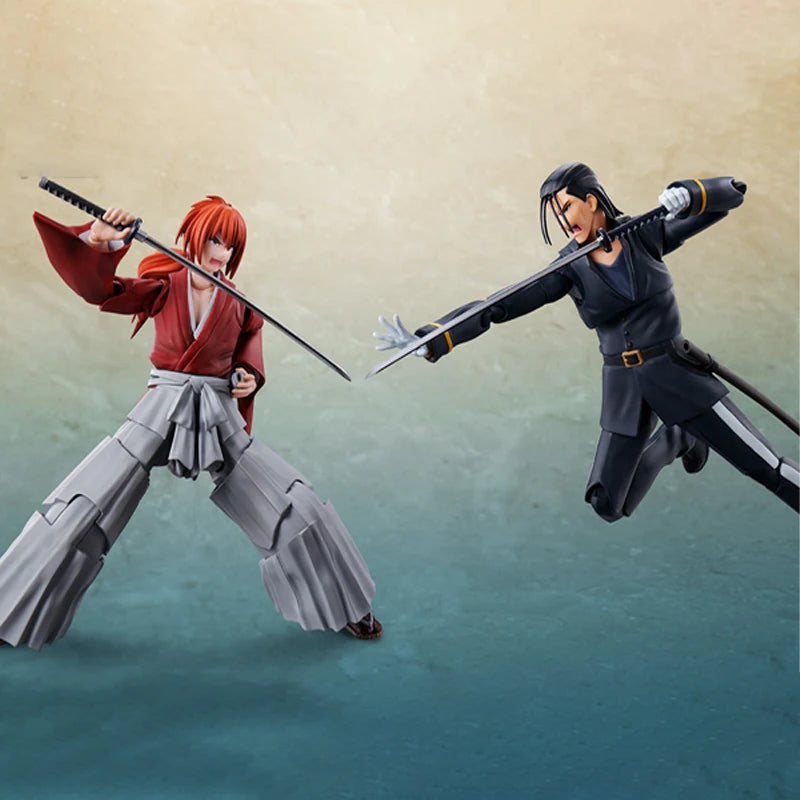 Bandai Genuine Rurouni Kenshin Model Kit Anime Figures SHF Himura Kenshin Saito Hajime Shinomori aoshi Collection Model Toys