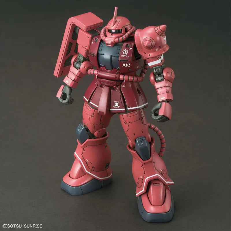Bandai Genuine Gundam Model Kit HGGTO 1/144 MS-06S Zaku II Red Comet Action Figures Assembly Model for Boys Toys Christmas Gifts