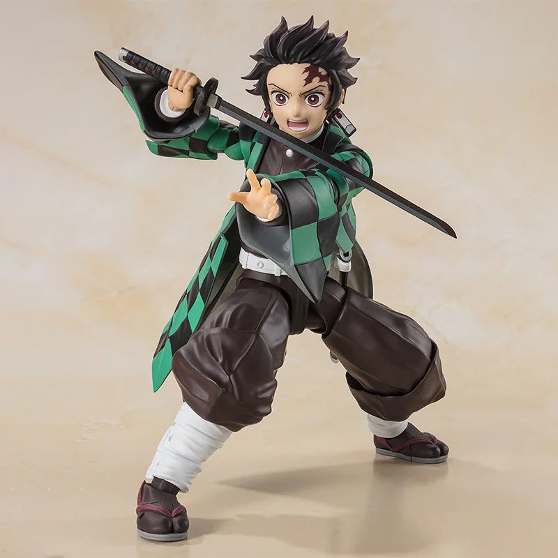Bandai Demon Slayer Model Kit SHF Zenitsu Agatsuma Nezuko Tanjirou Akaza Kyoujurou Rengoku Giyuu Tomioka Collection Model Toys