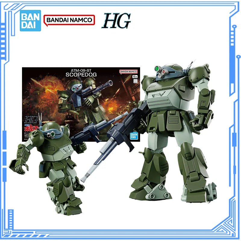 Bandai Genuine Armored Trooper Votoms Model Kit HG ATM-09-ST Scopedog Action Figures Assembly Model Boys Toys Christmas Gifts