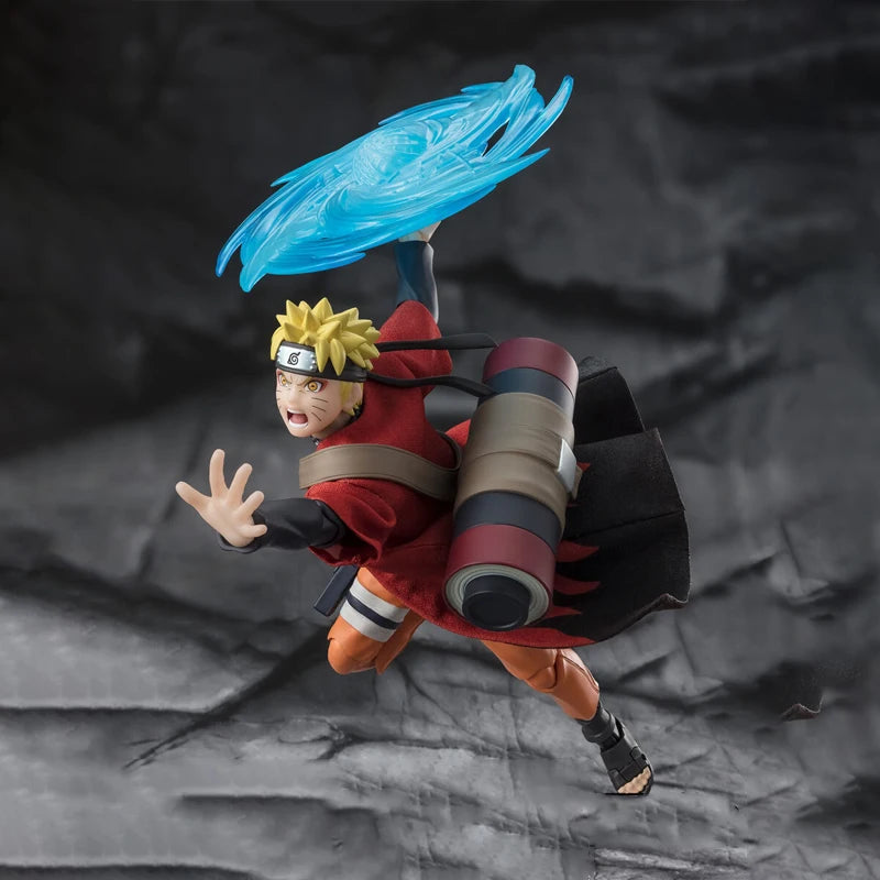 Bandai Genuine Naruto Model Kit SHF Naruto Uzumaki Sage Mode Savior Of Konoha Action Figure Collection Model Kids Toys Gifts