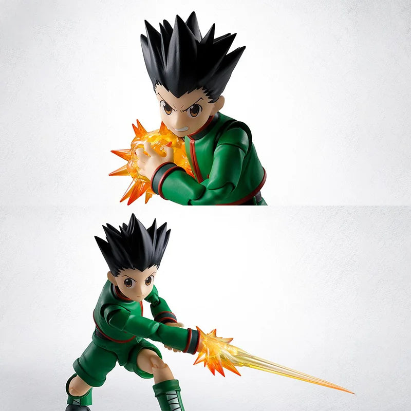 Bandai Genuine Hunter Hunter Model Kit Anime Figures SHF Gon·Freecss Action Figure Collection Model for Children's Toys Gifts