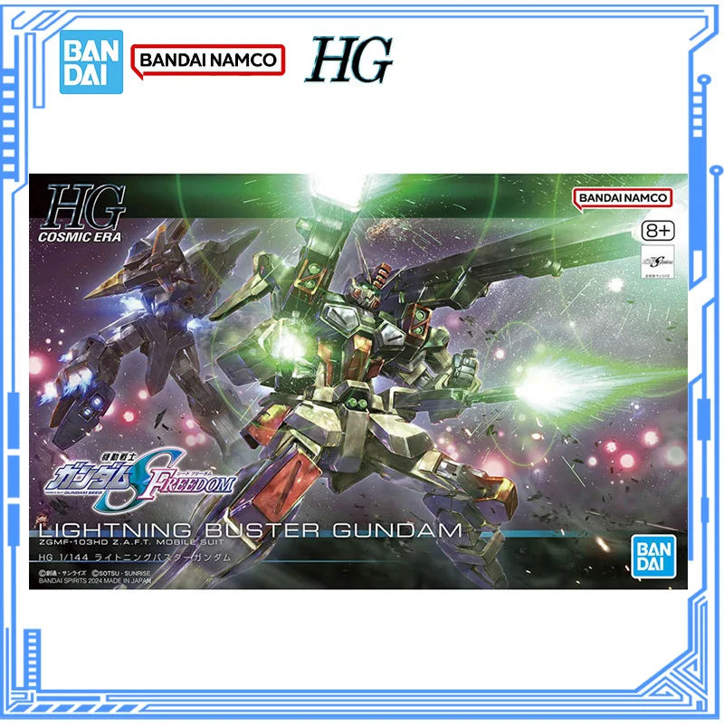 Bandai Genuine Gundam Model Kit HGUC 1/144 Lightning Buster Gundam Action Figures Assembly Model for Boys Toys Christmas Gifts
