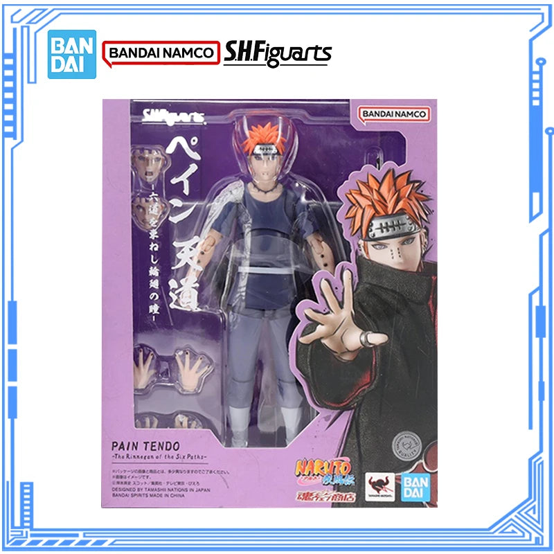 Bandai Genuine Naruto Model Kit Anime Figures SHF Pain Tendo The Six Paths Action Figure Collection Model for Kids Toys Gifts