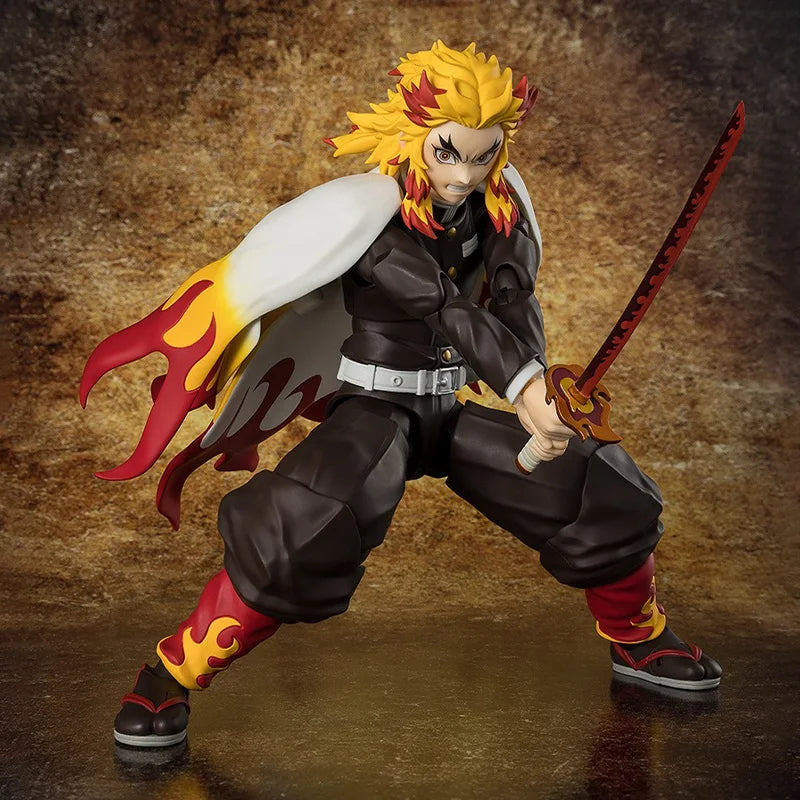 Bandai Genuine Demon Slayer Model Kit Anime Figures SHF Rengoku Kyoujurou Action Figure Collection Model Toys Christmas Gifts