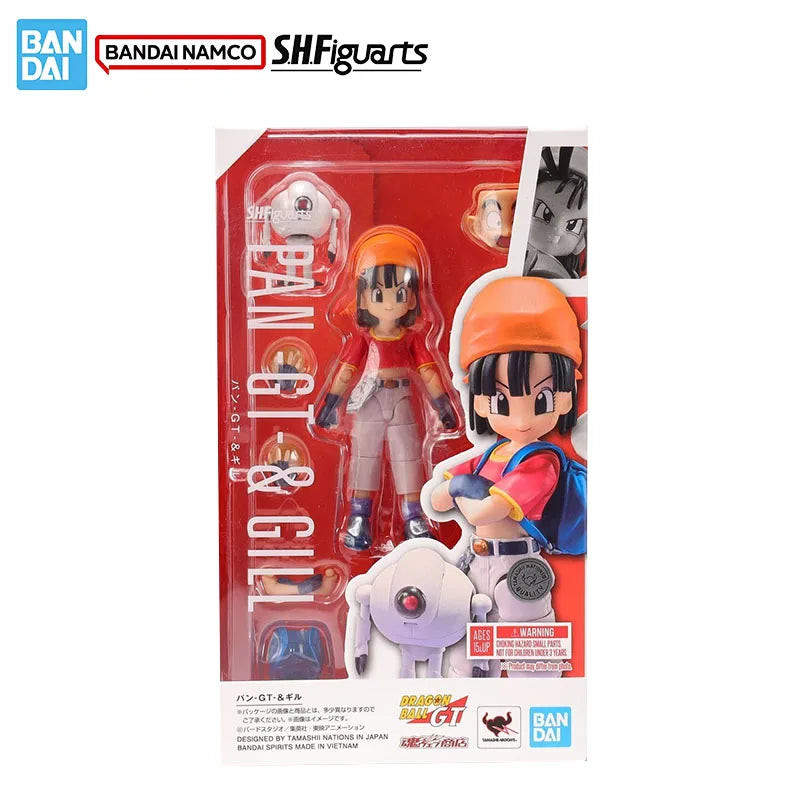 Bandai Genuine Dragon Ball GT Model Kit Anime Figures SHF Pan GT & Gill Action Figure Collection Model for Children's Toys Gifts