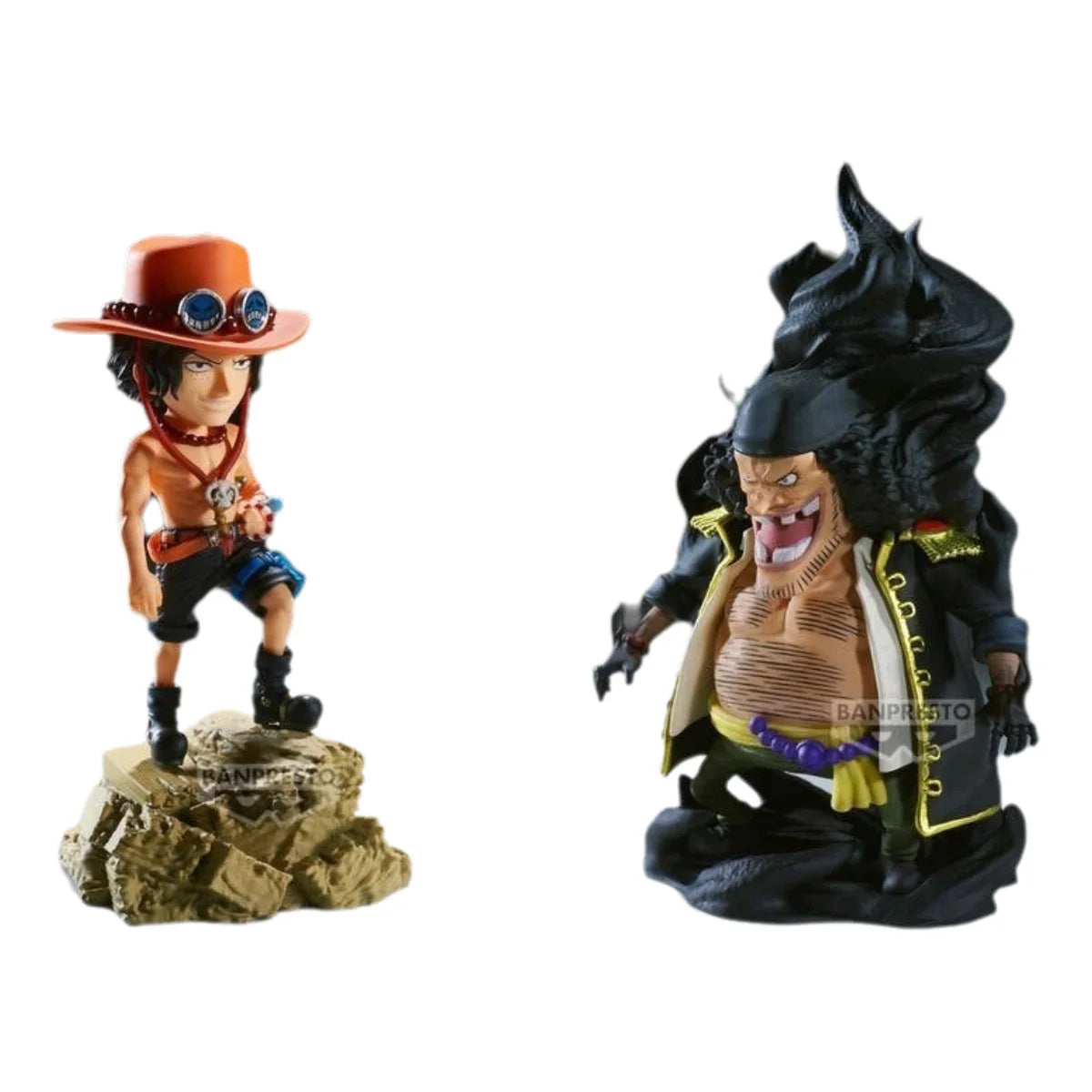 Bandai Genuine One Piece Model Kit Anime Figures WCF Log Stories Portgas·D· Ace VS Marshall·D·Teach Collection Model Toys Gifts