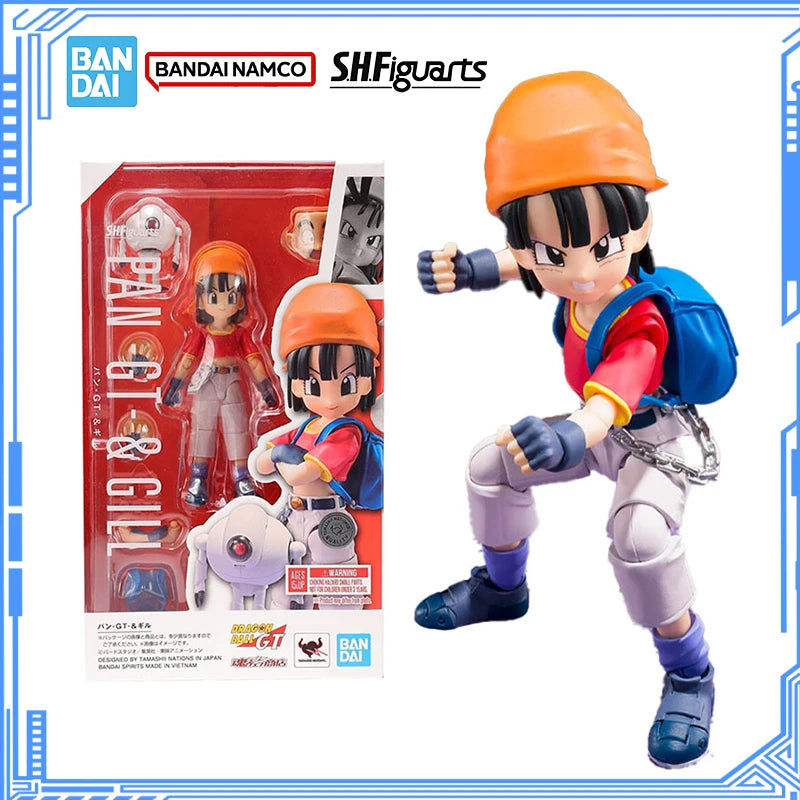 Bandai Genuine Dragon Ball GT Model Kit Anime Figures SHF Pan GT & Gill Action Figure Collection Model for Children's Toys Gifts